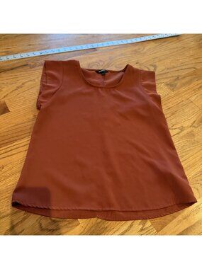 EXPRESS WOMENS BROWN SHORT SLEEVE BLOUSE XS